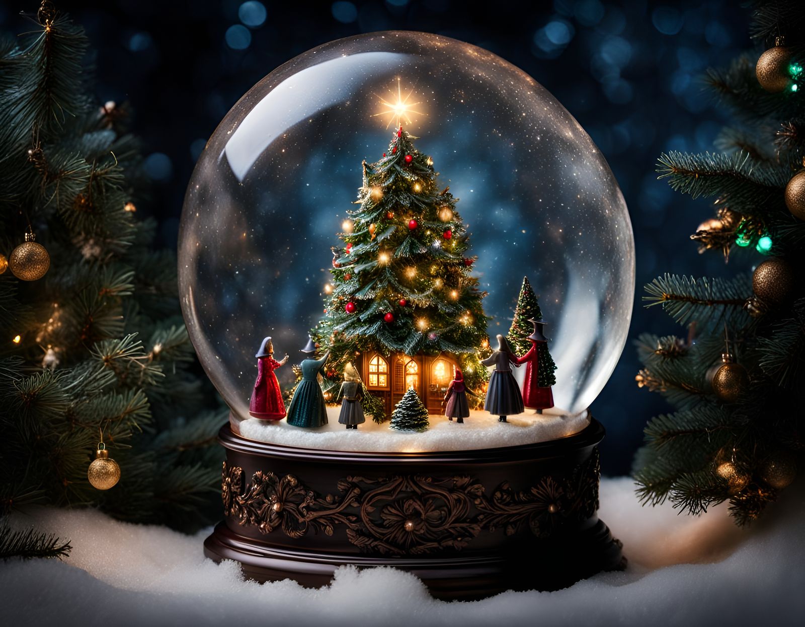 Christmas Snowglobe 3 - AI Generated Artwork - NightCafe Creator