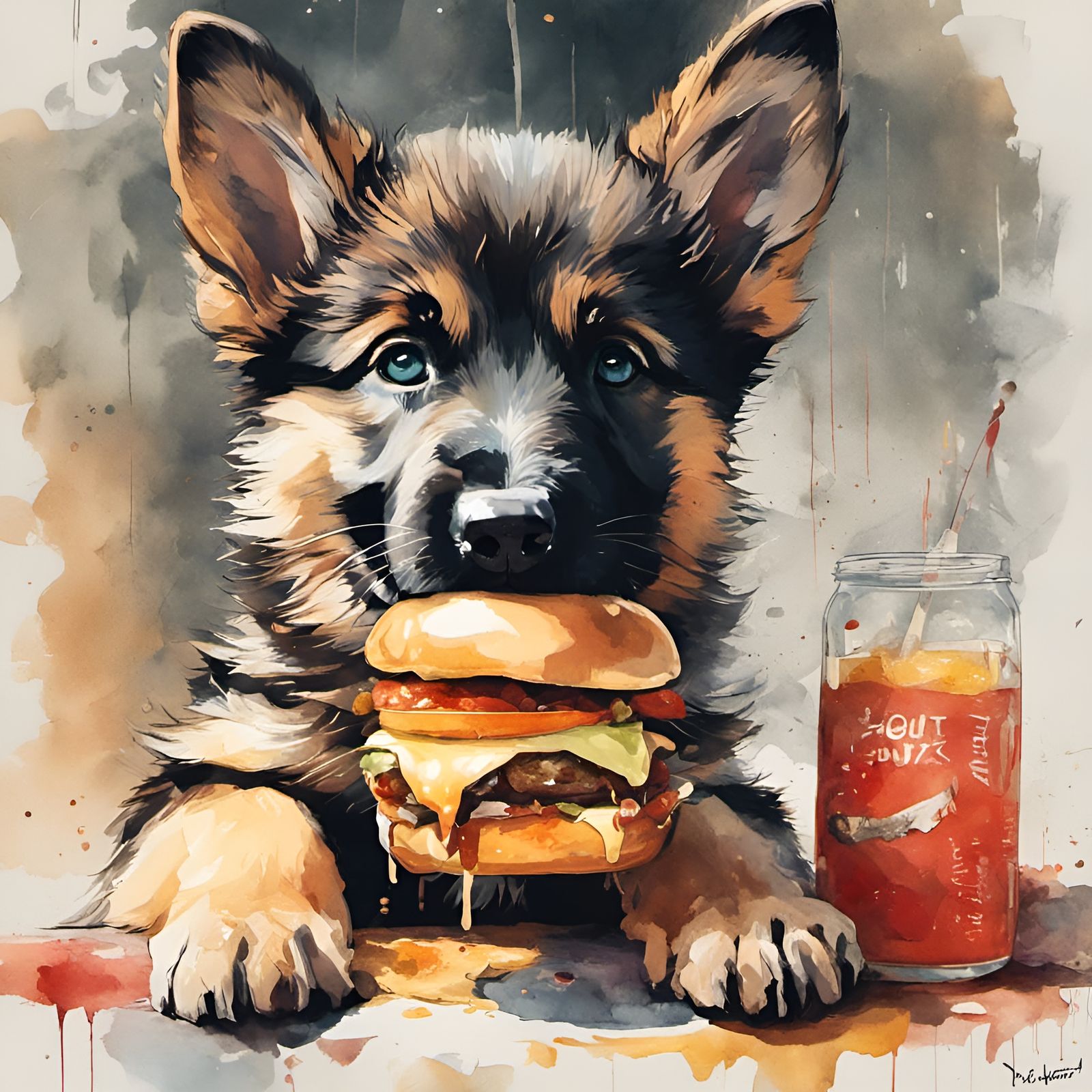 German Shepards Like Burgers  by @Rosie