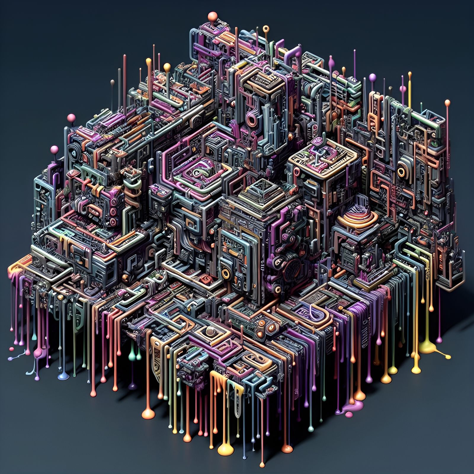 Dall-E 3 abstract geometric mechanical structure (31oct-06nov23) - AI ...