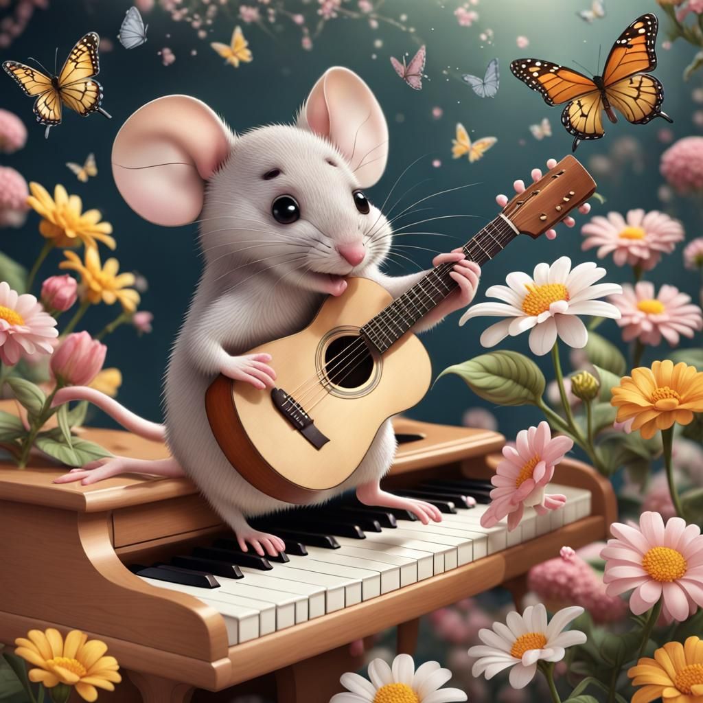 Guitar playing mouse