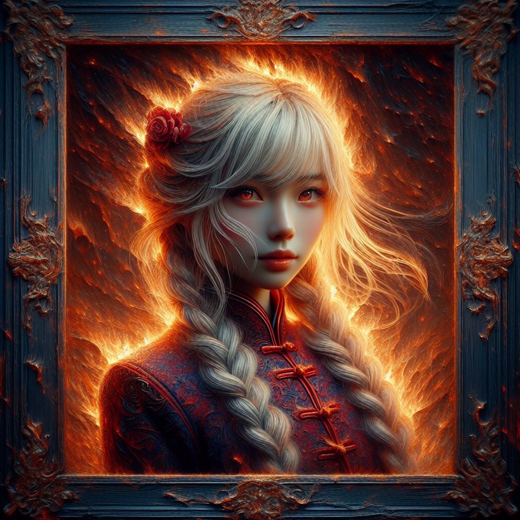 portrait on fire