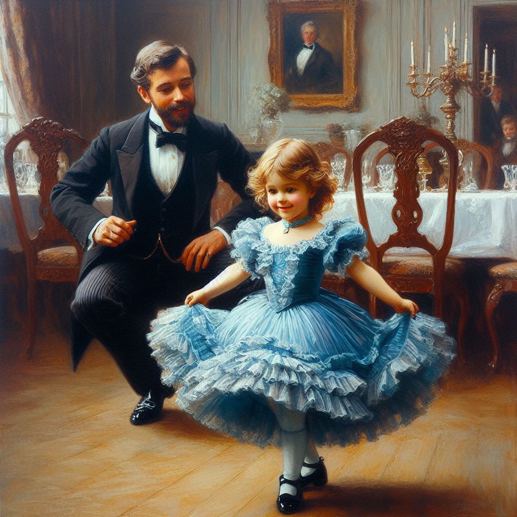 A Doting Father Watching His Daughter Dance