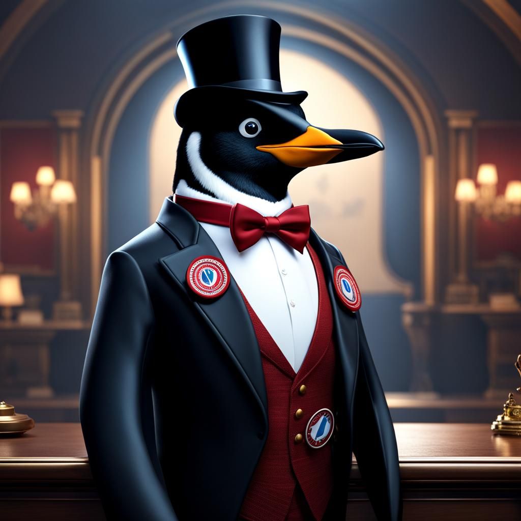 Tuxed Up Tux; Did You Vote? - AI Generated Artwork - NightCafe Creator