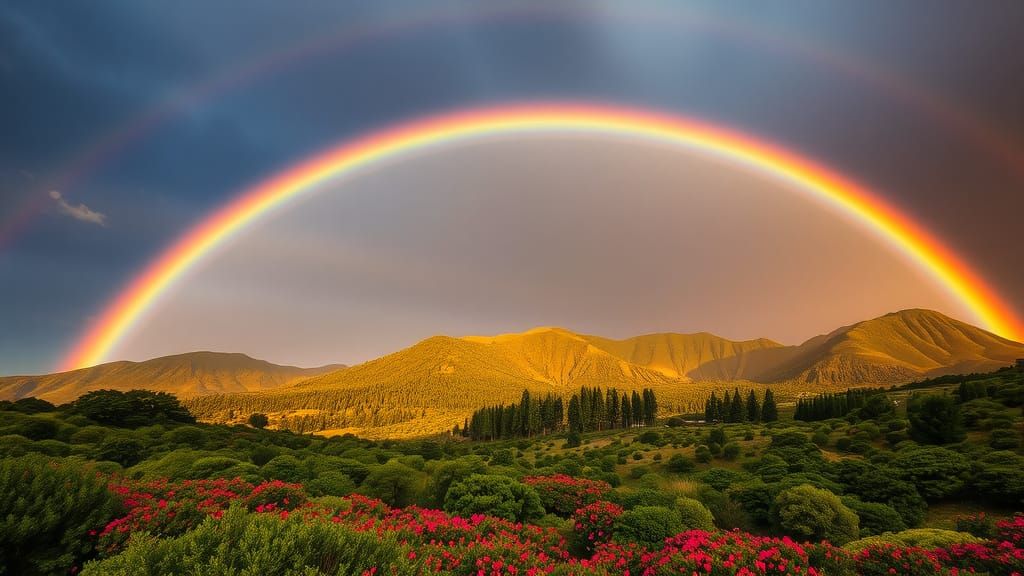 World Photography Day of a rainbow after the fall of rain  by @Dragontinkerluv