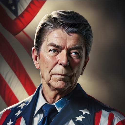 Ronald Reagan American Flag - AI Generated Artwork - NightCafe Creator