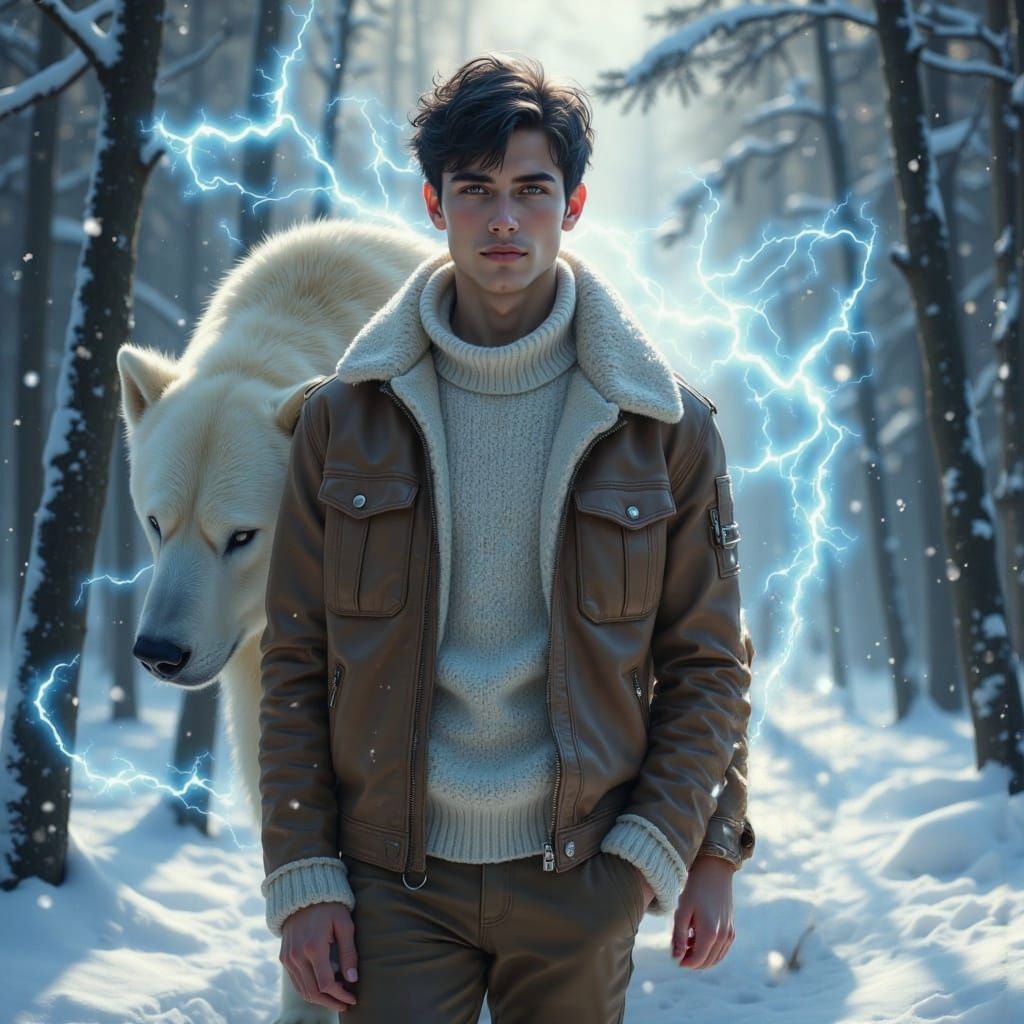 The sun was about to set while the hunters closed in on Percy.  From above came a bright bolt of lightning which pounded the ground between the hunters and the polar bear.