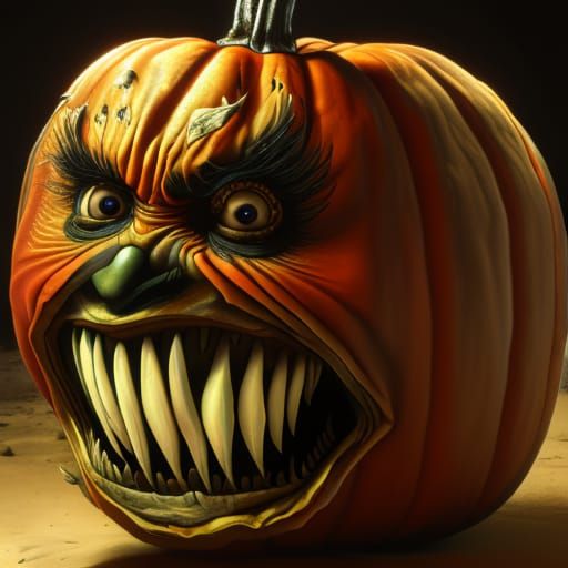 Creepy Pumpkin | SD 2.1 - AI Generated Artwork - NightCafe Creator