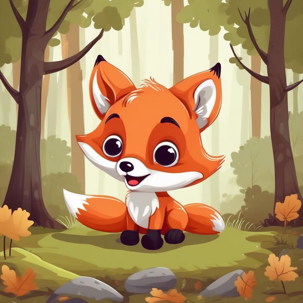 A Baby Fox in the Woods - AI Generated Artwork - NightCafe Creator