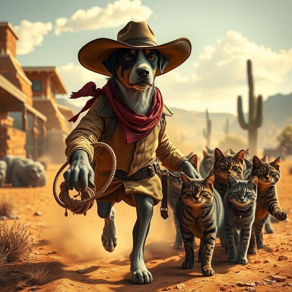 The cat herder  by @Jacaranda