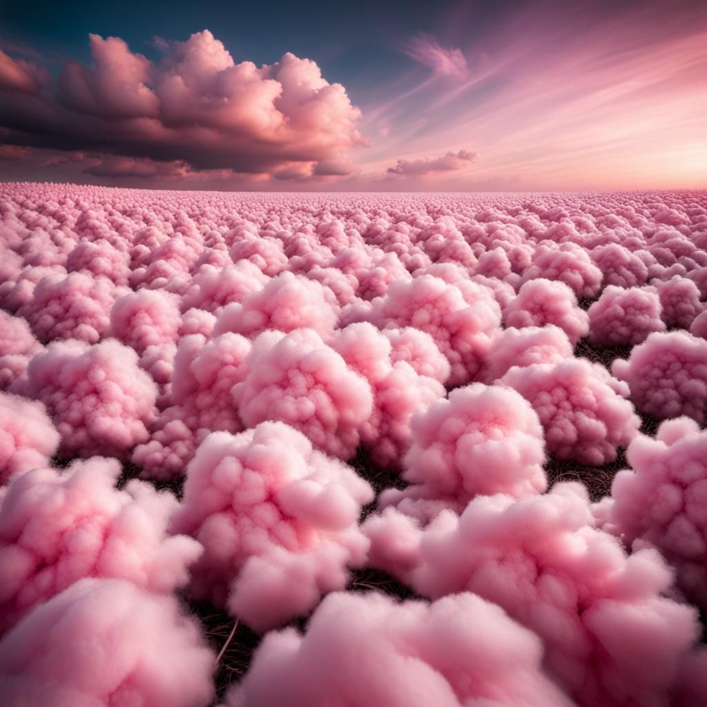 Cotton Candy Cloud Fields - AI Generated Artwork - NightCafe Creator