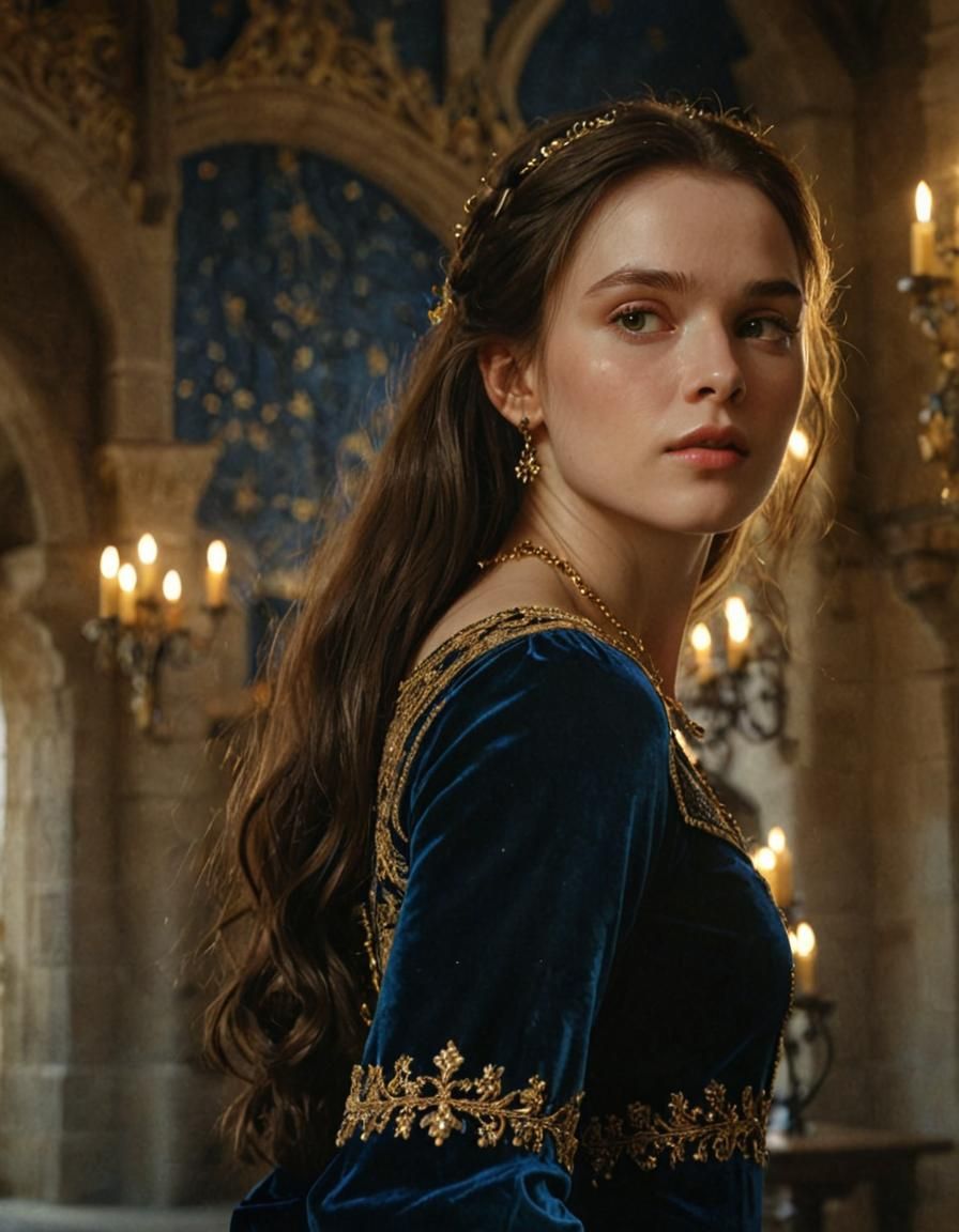 Elegant Lady in Medieval Luxury