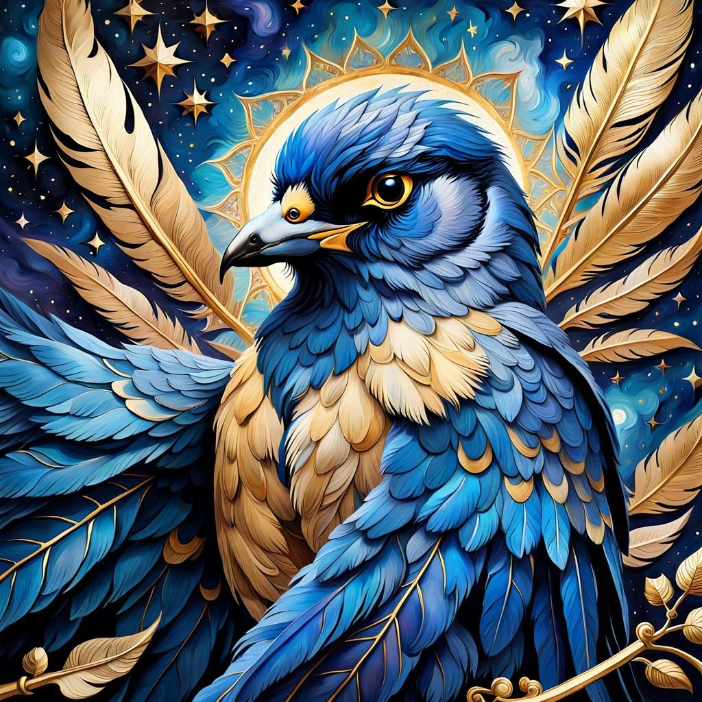 Beautiful Galaxy Bird - AI Generated Artwork - NightCafe Creator