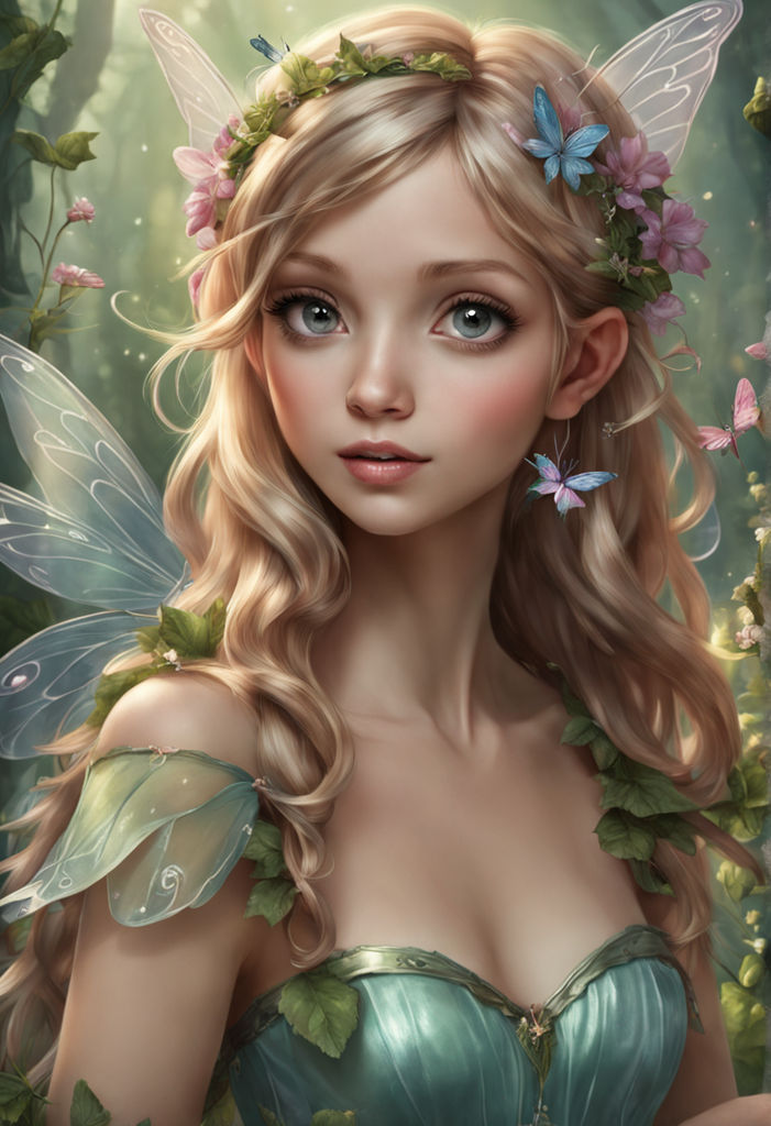 Portrait of a blonde fairy