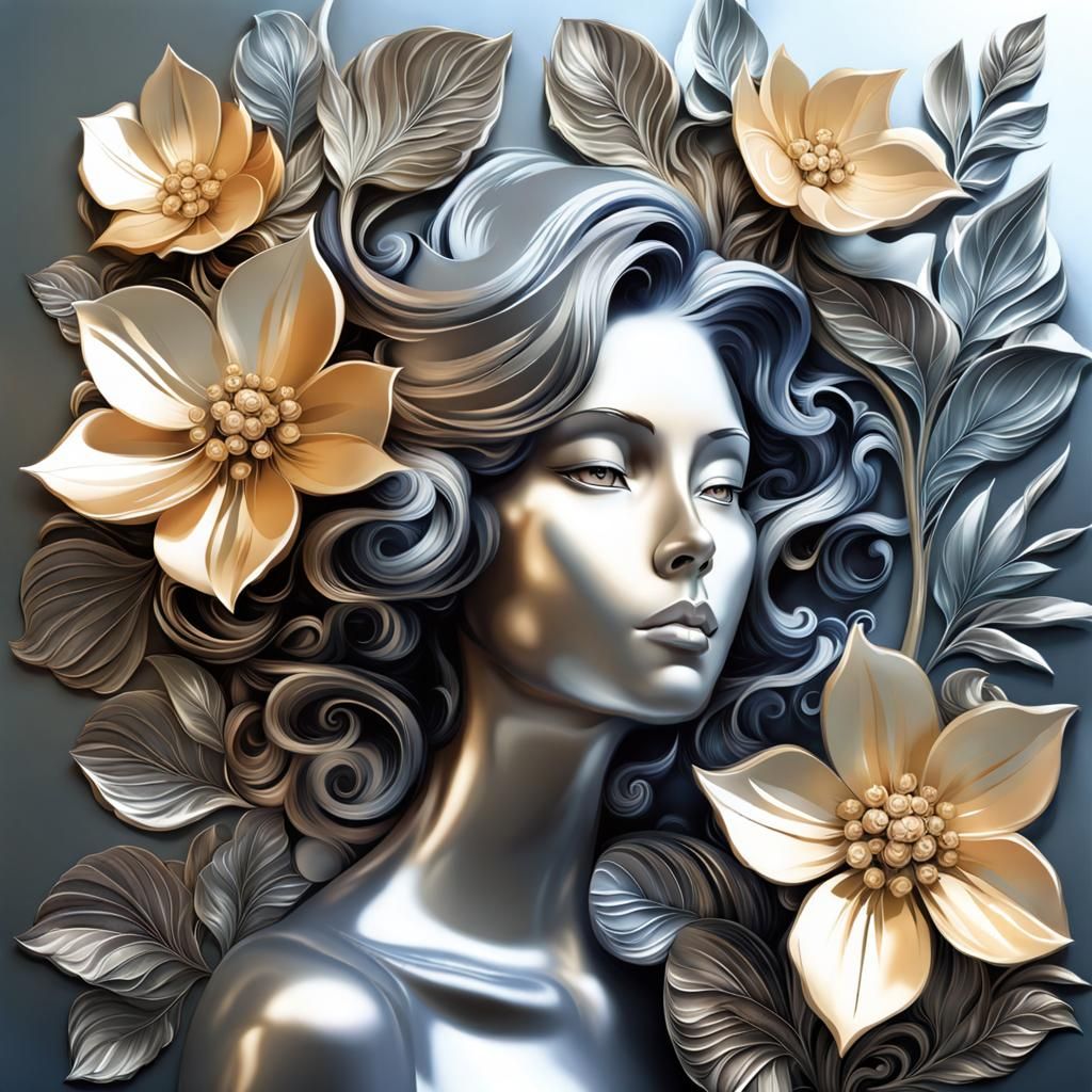 Metallic flowers effect Glassy Reflections- Symphony Dynamic...