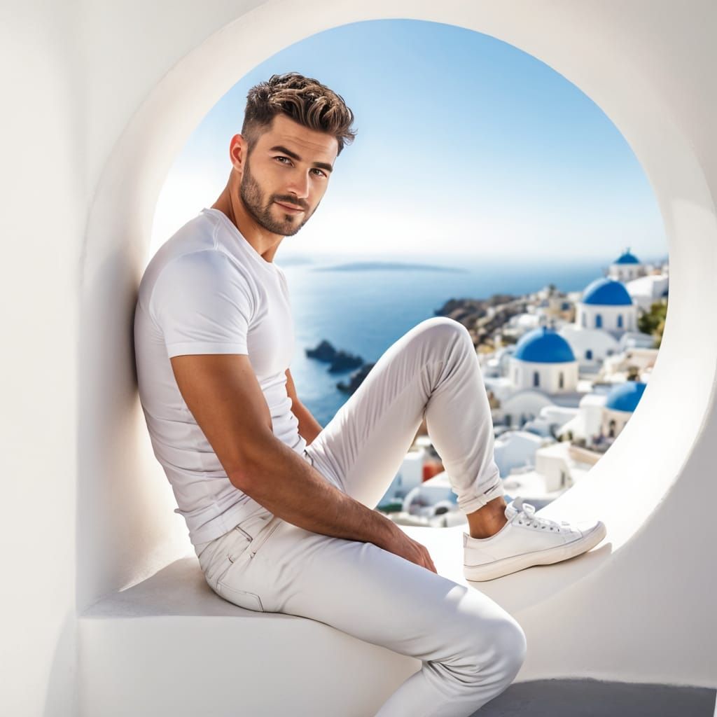 Vacation in Santorini  by @Moonlightseeker