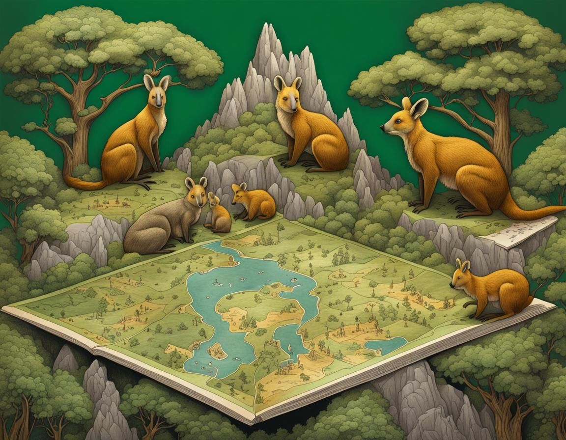 3D flora and fauna map of Australia #4