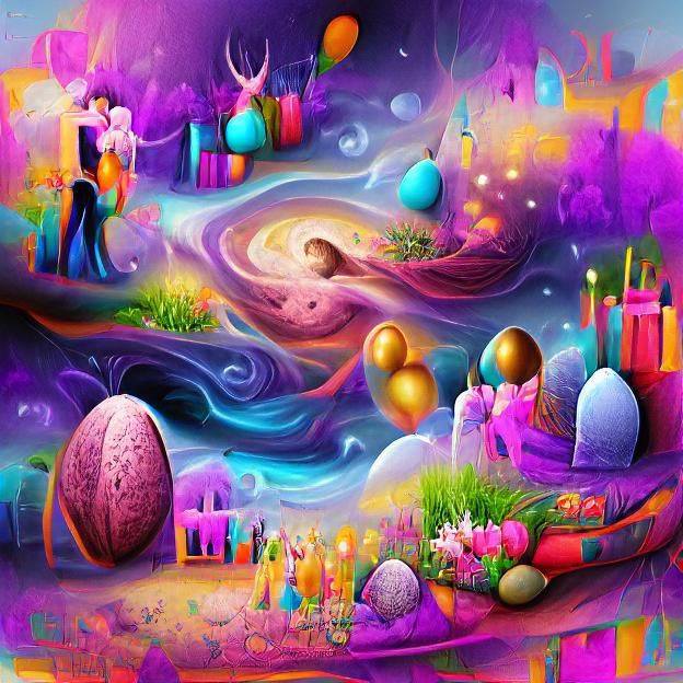 Cosmic Easter Celebration - AI Generated Artwork - NightCafe Creator