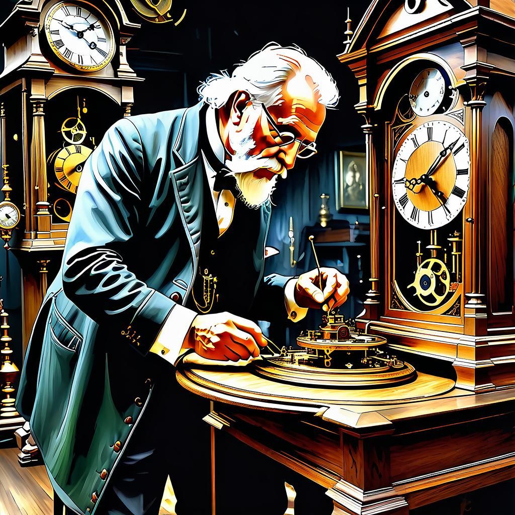 Swiss clockmaker at work