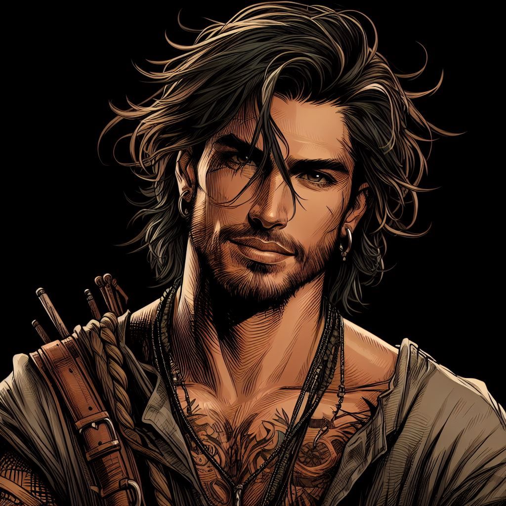 Tousled Hair, Black Background