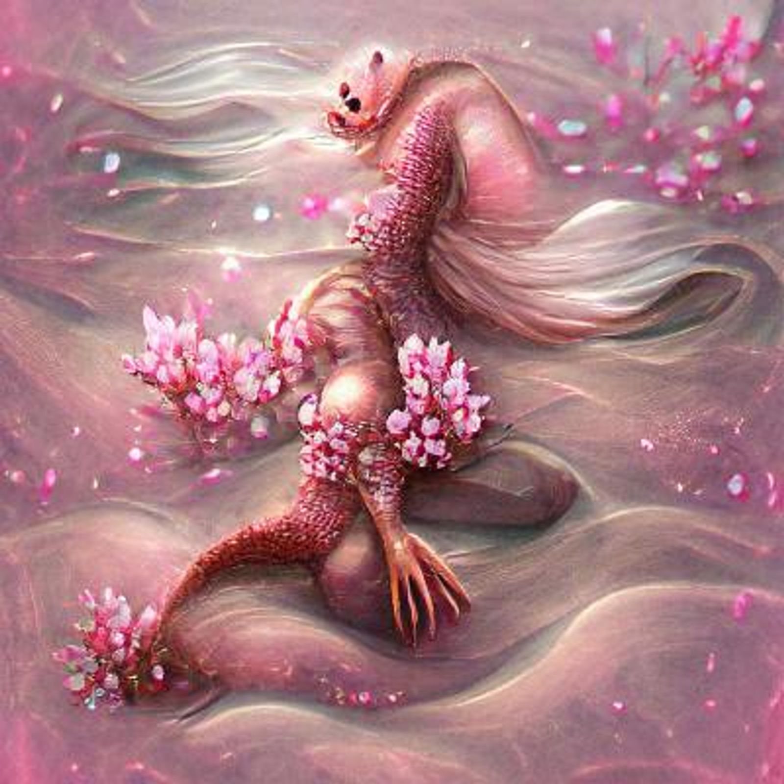 Pink Blossom Mermaid Ai Generated Artwork Nightcafe Creator