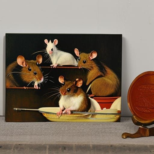 Norman Rockwell's Rats in the Swimming Pool: an o8l painting - AI ...