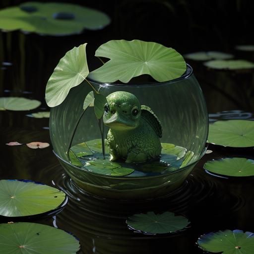 Why is the baby kappa inside a bowl? AI Generated Artwork NightCafe