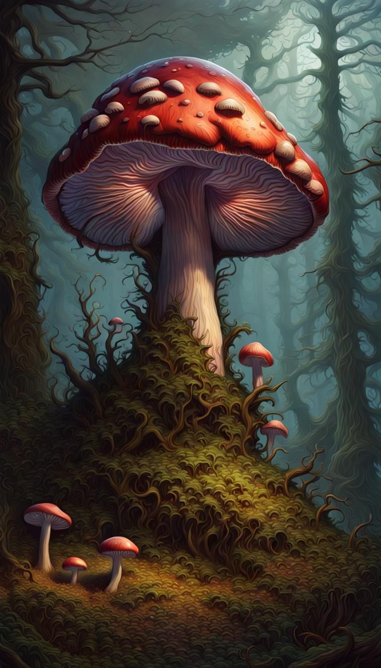 Carnivorous Mushroom Hyperrealistic, concept art, mid shot, intricately  detailed, color depth, dramatic, side light, colorful background, ho -  AI Generated Artwork - NightCafe Creator