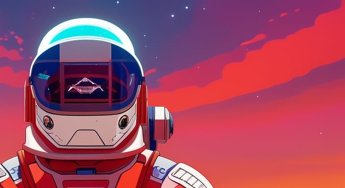 Astronaut husky ,style of Laurie Greasley, studio ghibli, akira ...