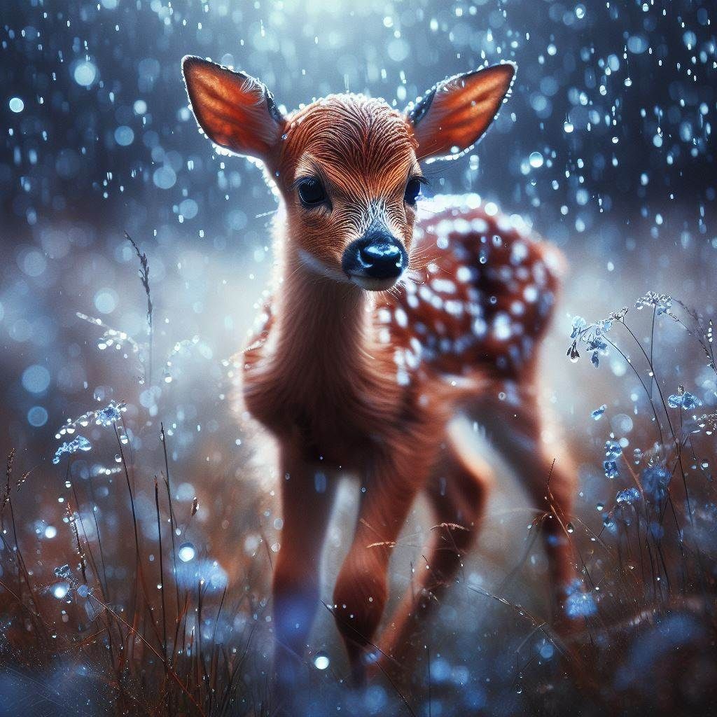 Fawn in the Rain