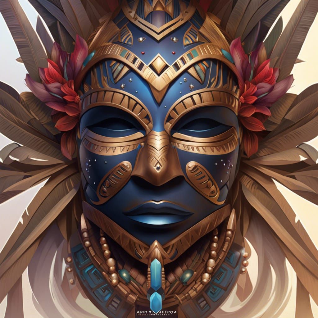 Tiki Mask AI Generated Artwork NightCafe Creator
