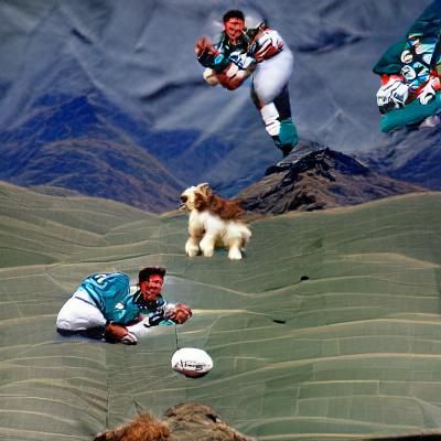 Dan Marino throwing a puppy over the Andes mountains