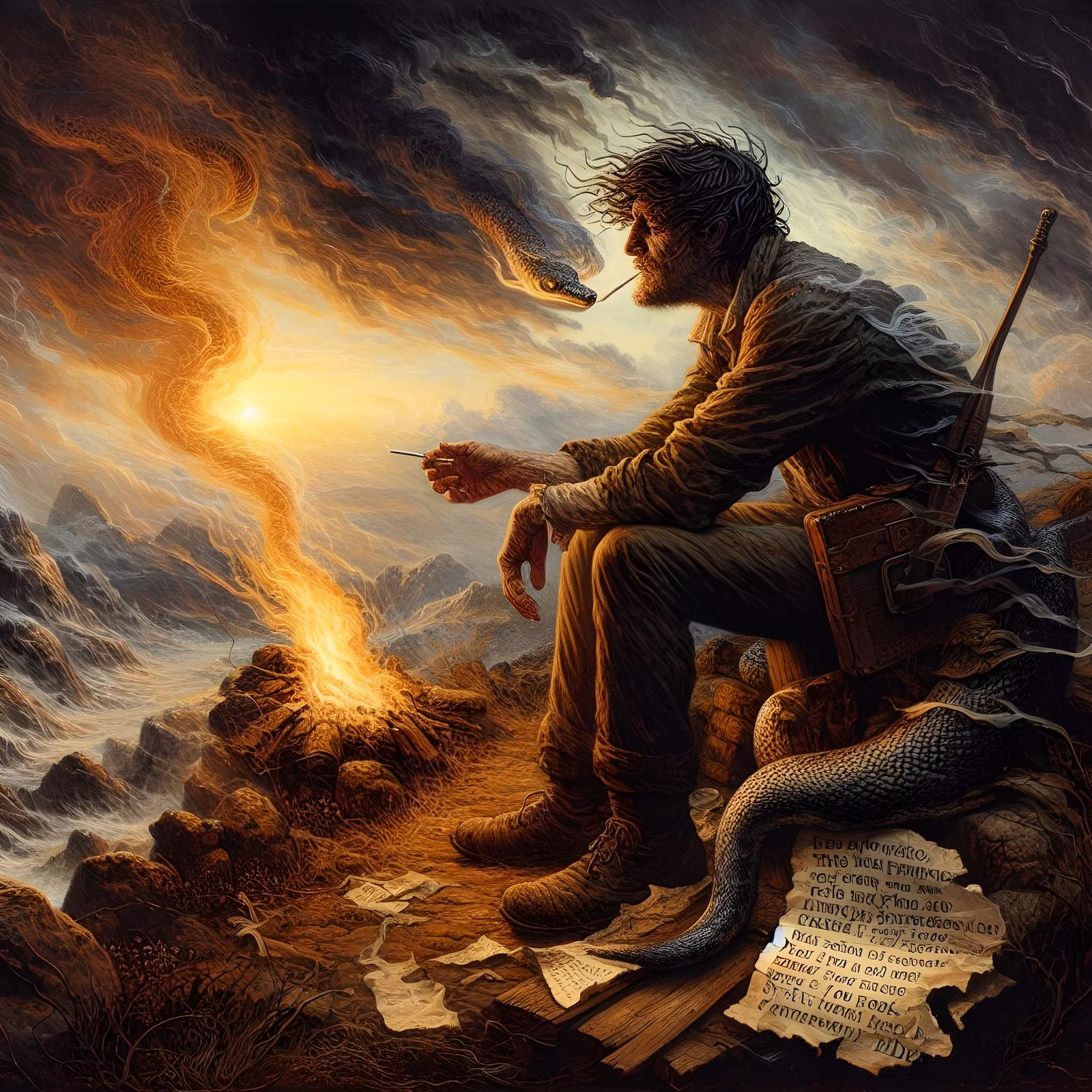 "Stuttering
Cold and damp
Steal the warm wind, tired friend
...