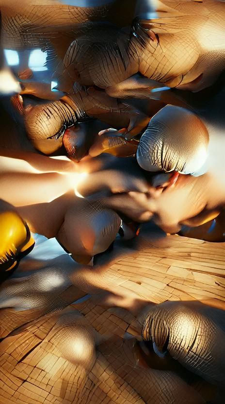 Martial arts fighters battling in a dojo
