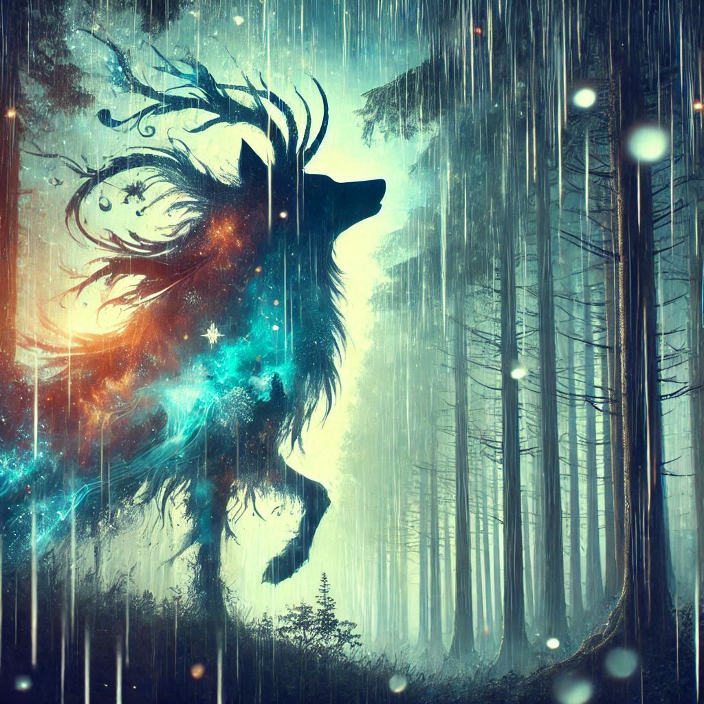 double exposure beautiful fantasy DALL-E 3 portrait landscape..