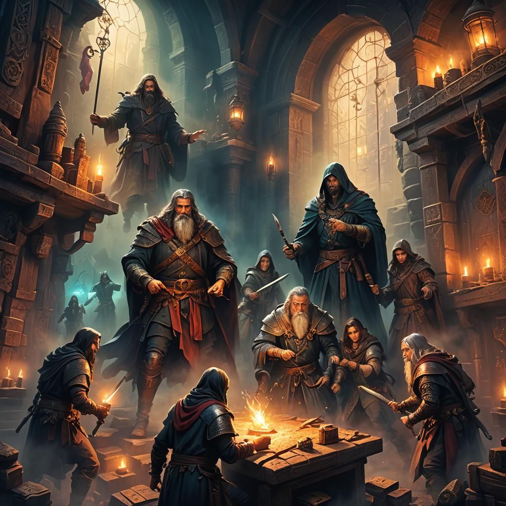 Mystical Escape Room with Wizards and Adventurers