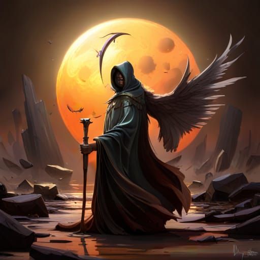 grim reaper on a walk - AI Generated Artwork - NightCafe Creator