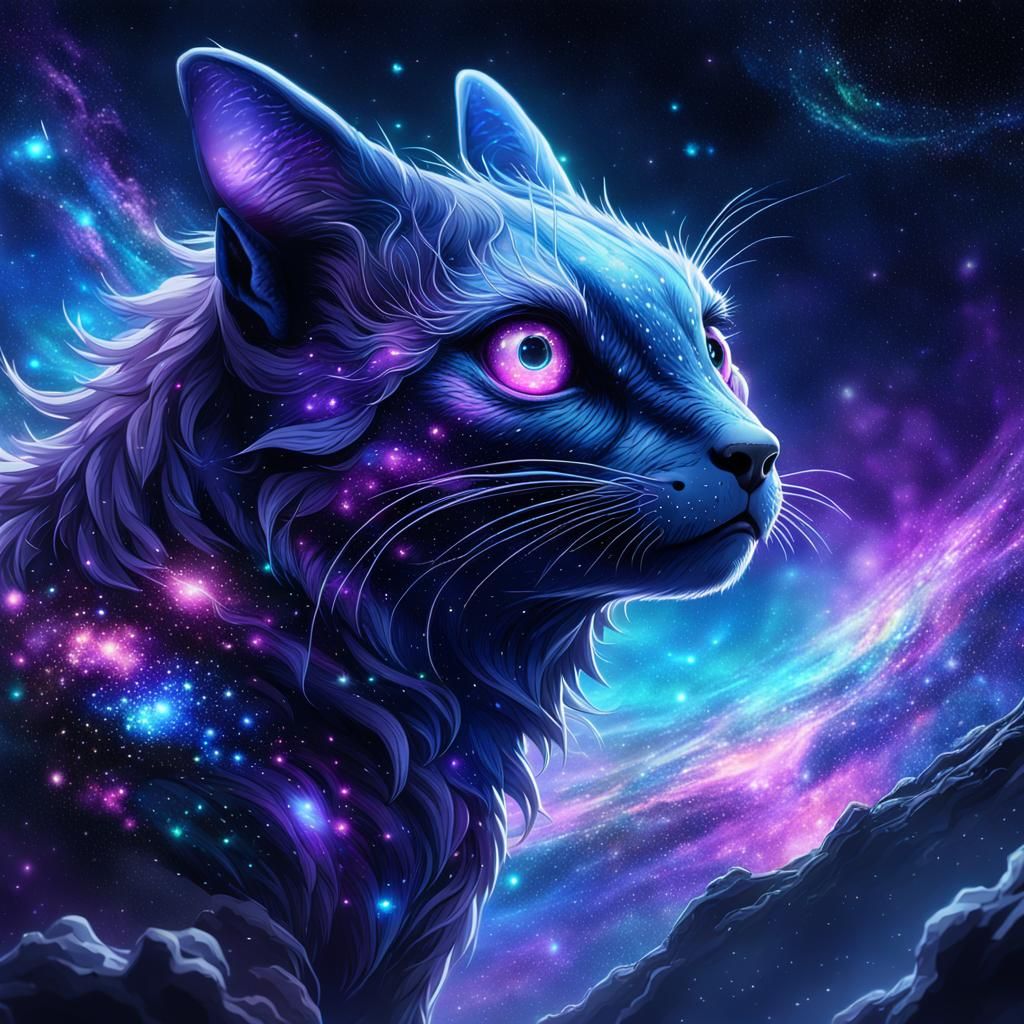 Galaxy Creature's Nebula Search in Anime Style