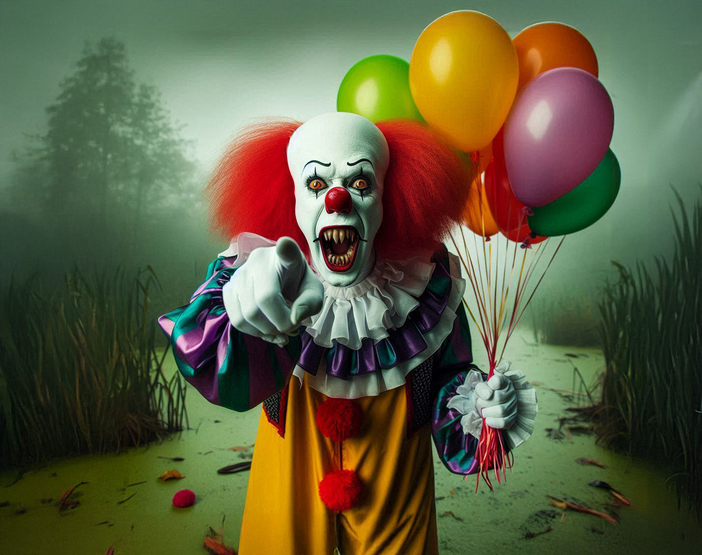 Pennywise from "IT" .......... he's pointing at YOU!!!!