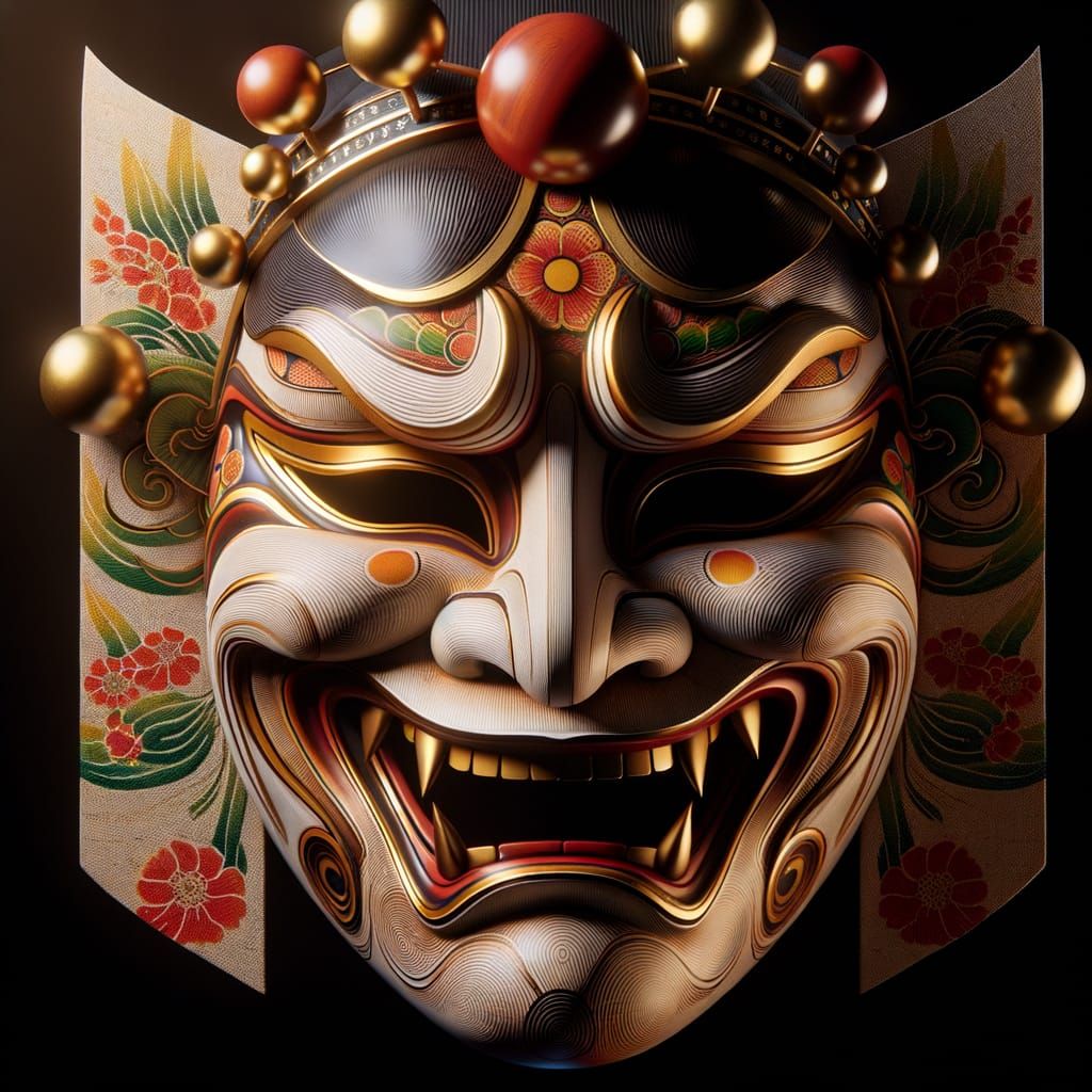 Japanese Folk Theater Mask