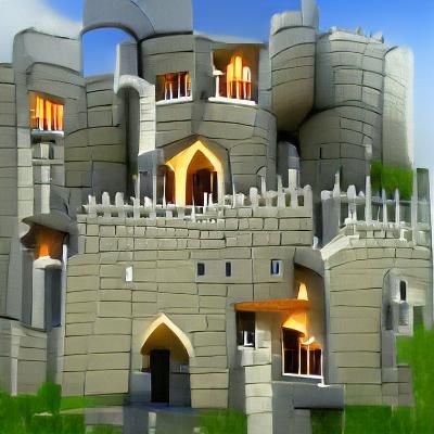 Fantasy medieval castle exterior
