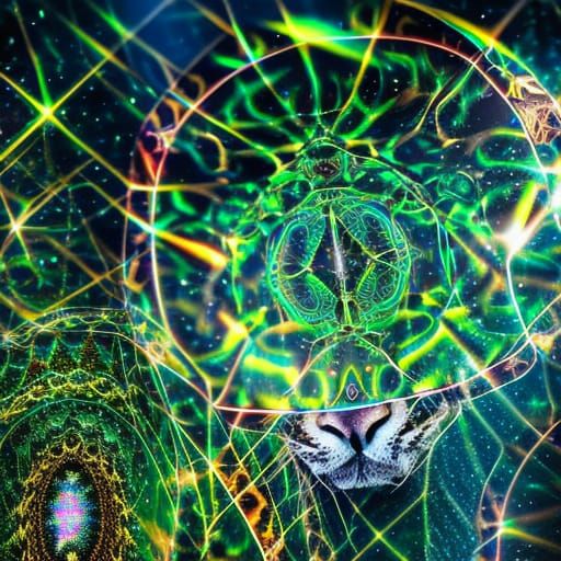 dmt ayahuasca jaguar apotheosis - AI Generated Artwork - NightCafe Creator