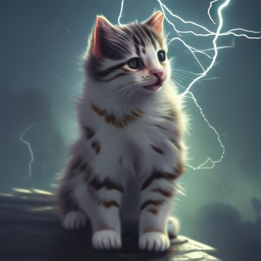 The lightning cat - AI Generated Artwork - NightCafe Creator