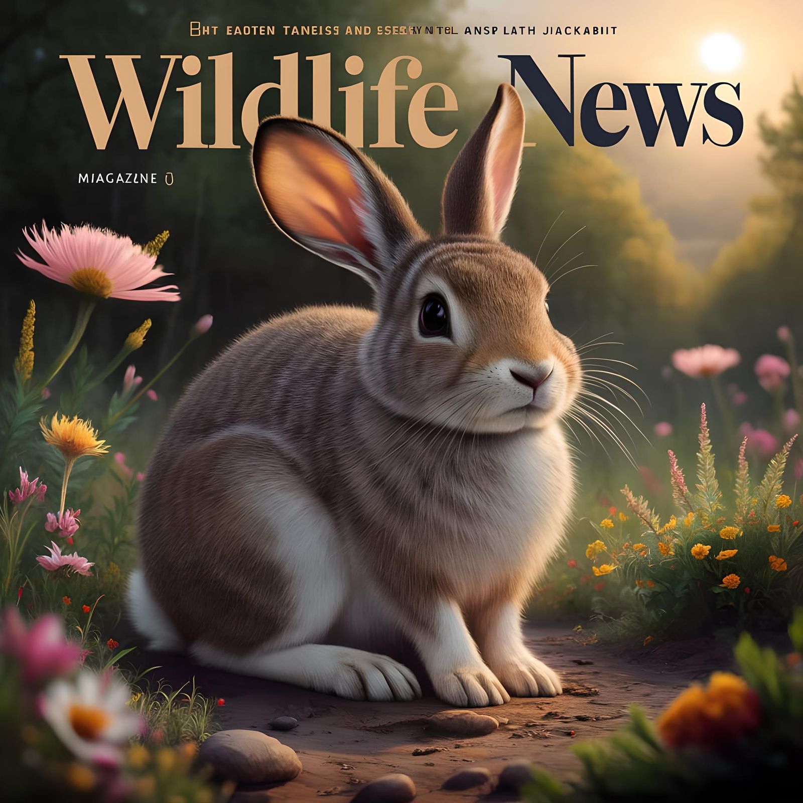 Magazine cover entitled "Wildlife News"  (Jackrabbit pictured)  by @Taralie
