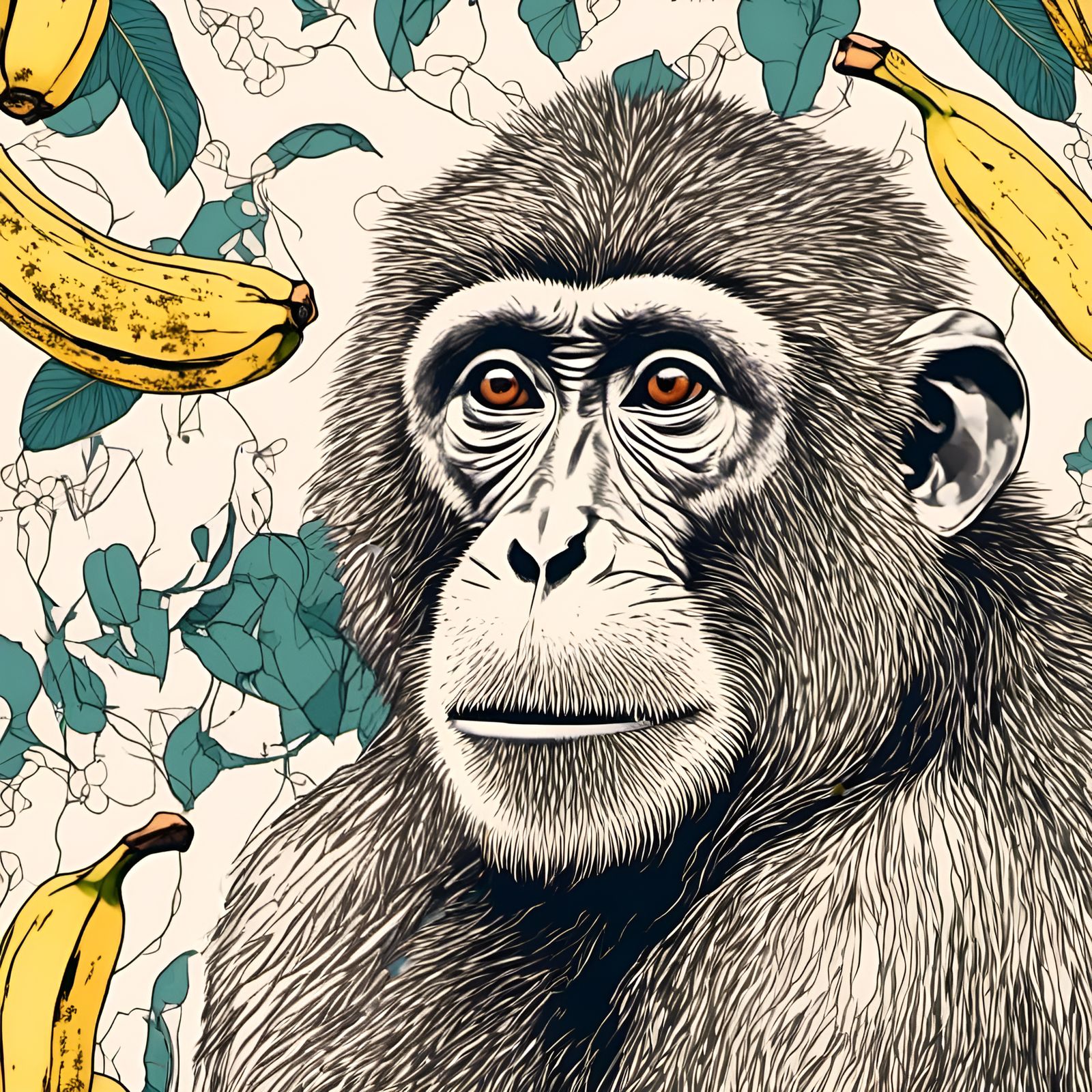 A Monkey Going Bananas