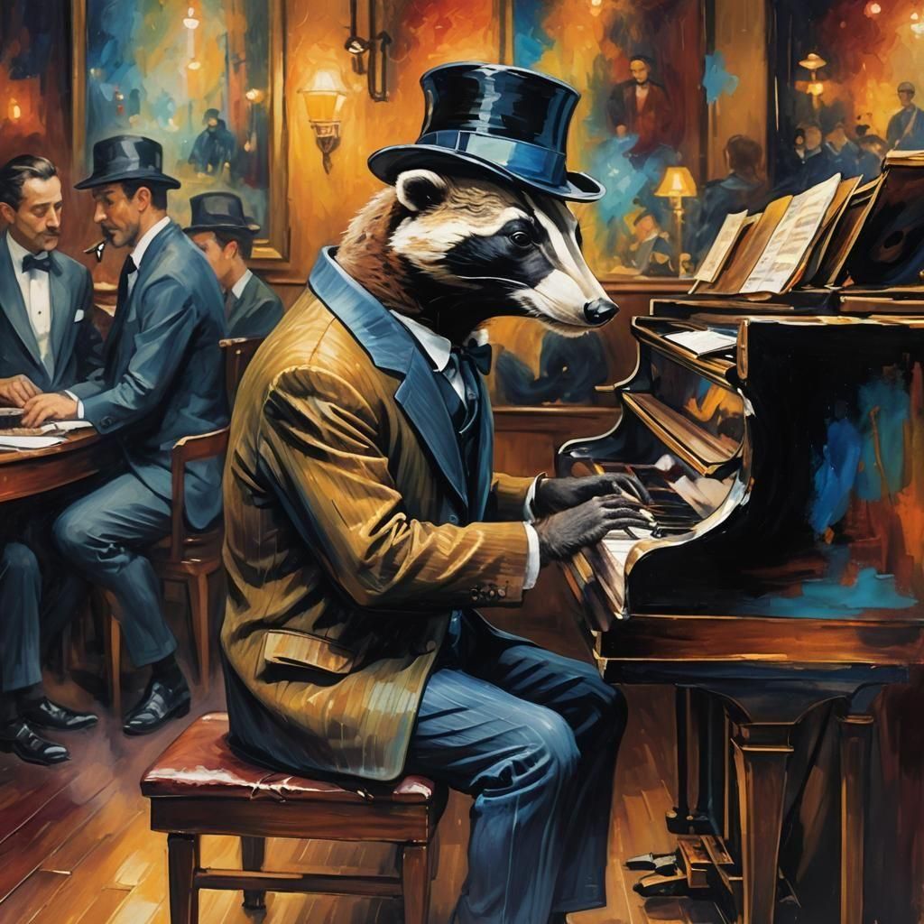 Evening at the Jazzy Badger Club  by @SirEdmund