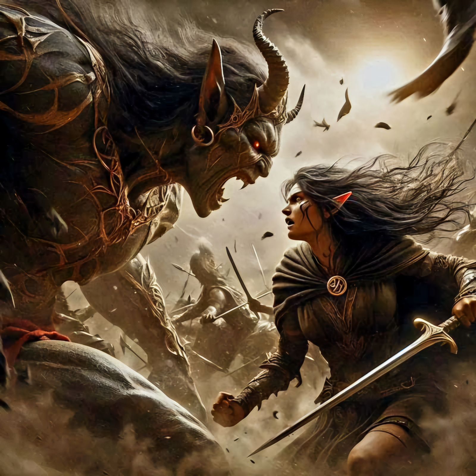 War. Elf and tiefling