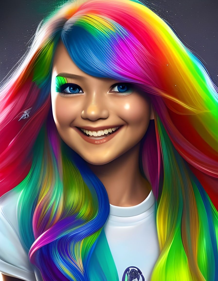 Rainbow girl AI Generated Artwork NightCafe Creator