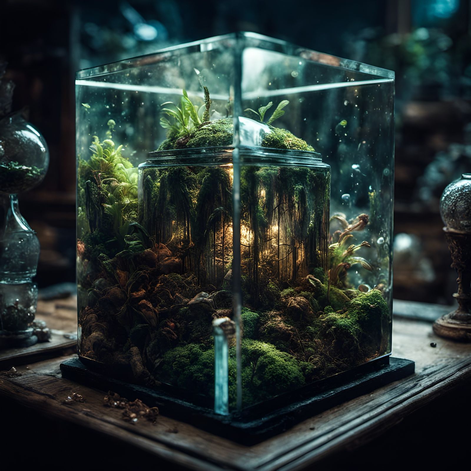 moss terrarium, Stable Diffusion