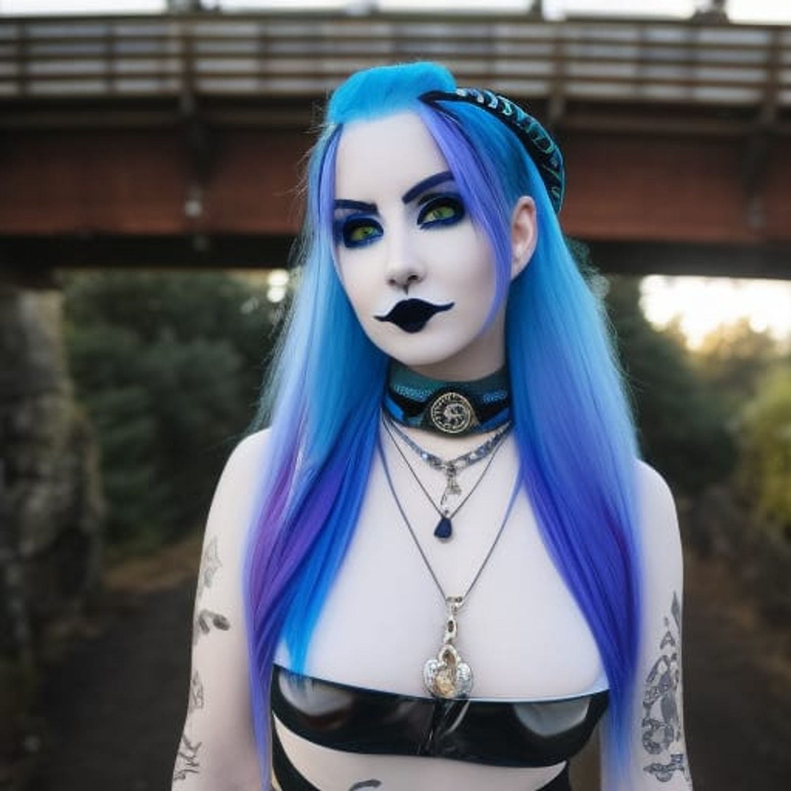 girls with blue hair