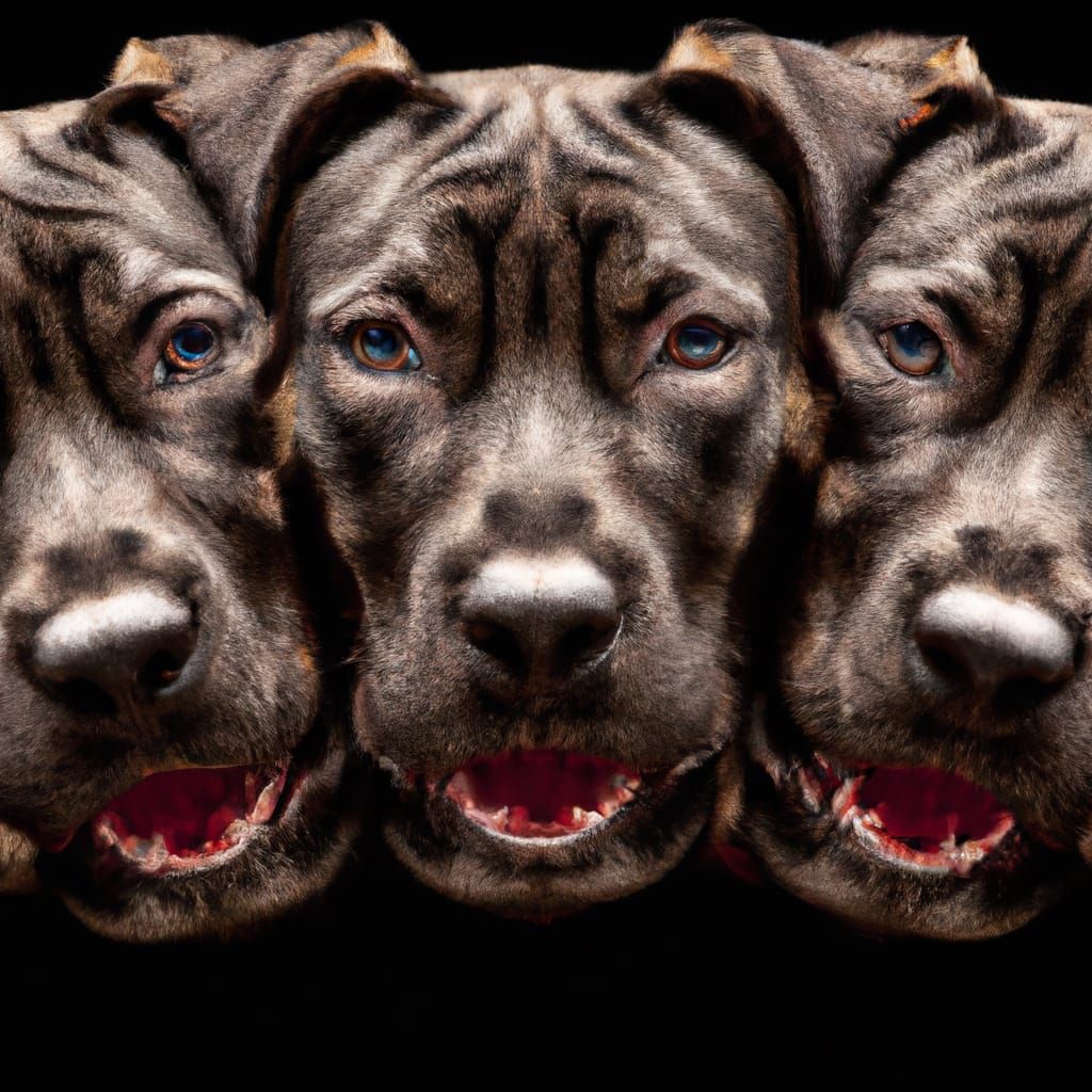 Cerberus Threeheaded dog guards the gates of hell AI Generated Artwork NightCafe Creator